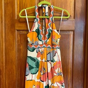 BCBGMaxAzria Floral Halter Dress - S - Pre-Owned